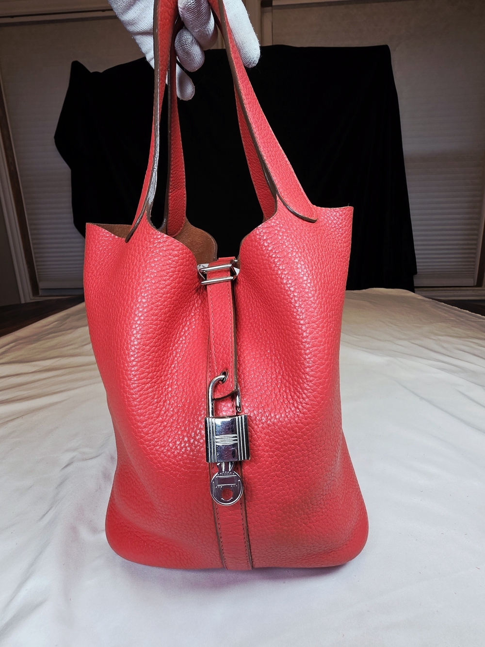 Hermès Picotin Lock 22 MM Rose Jaipur Clemence Palladium 2014 Authentic